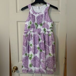 Bonnie Jean White Purple Floral Girls Kids Sleeveless Dress size 16.5